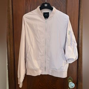 Zara Blush Nude Lightweight Bomber Jacket Size M